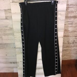 PINK VICTORIA’S SECRET black and white sweatpants track pants joggers small​